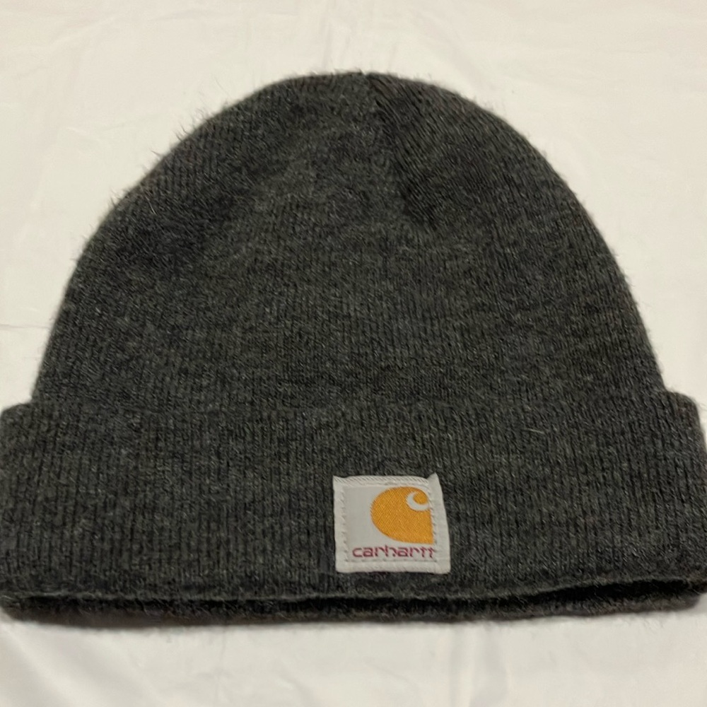 EUC Sz Y Carhartt dark gray heather beanie tobaggon hat